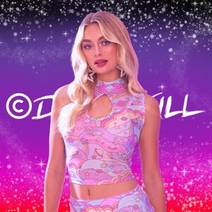 *SOLD* Sugar Thrillz Groovy Galaxy Mesh Tank